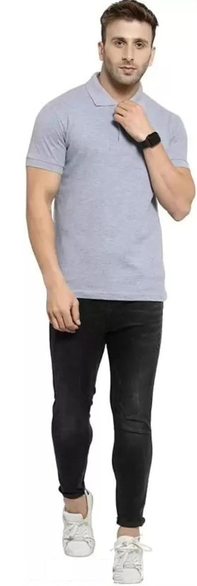 Classic Partywear Poloneck Half Sleeve Designer T-Shirt_For Men