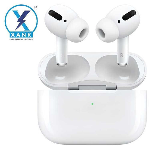 Wireless earbuds with charging case.