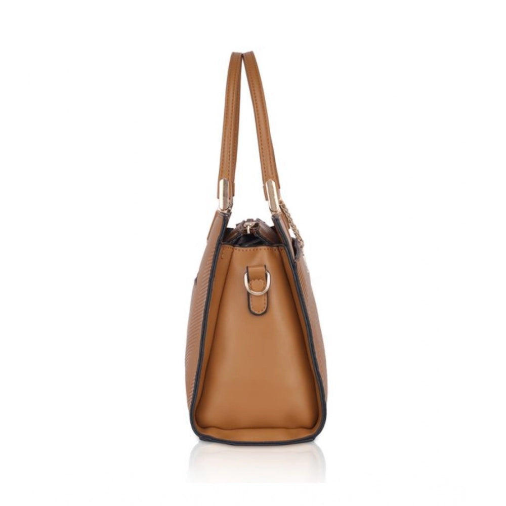 Generic Women's Faux Leather Textured Adjustable Long Belt Handbag (Brown)