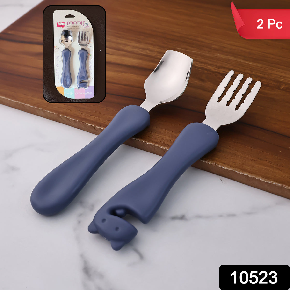 Supermom Foodie Stainless Steel Spoon Fork (2 Pc Set)