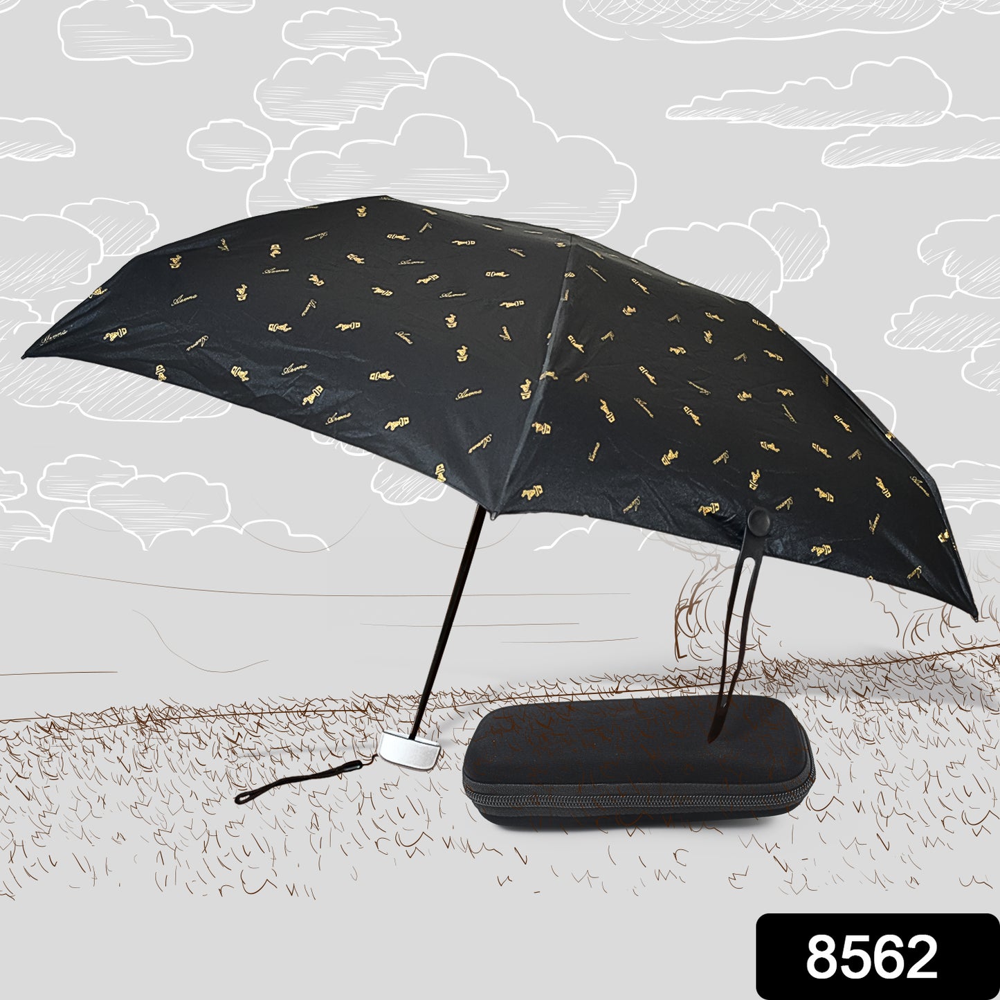 8562 3-fold Umbrella Summer Sun And Rain Protectionfoldable Cute Umbrella Uv Protection Rain Sun Umbrella Travel Accessories Umbrella For Children Girls And Boys (1 Pc With Zip Case)