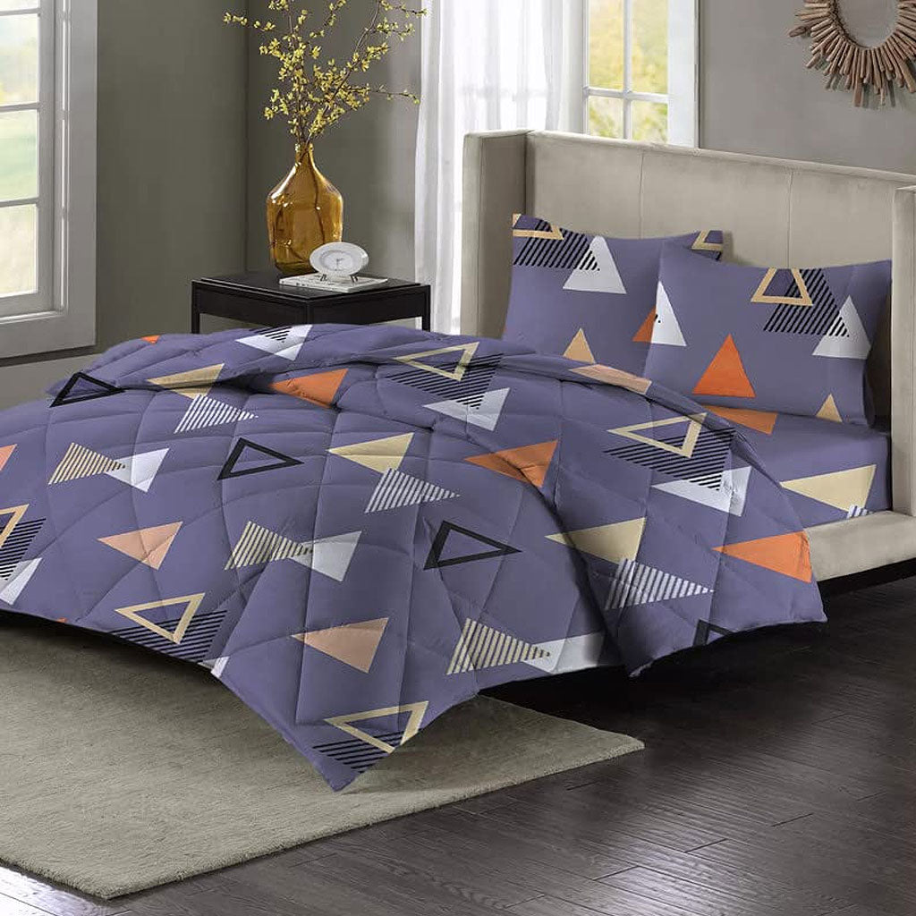 Reversible Microfibre Polycotton Comforter Blanket Single Bed