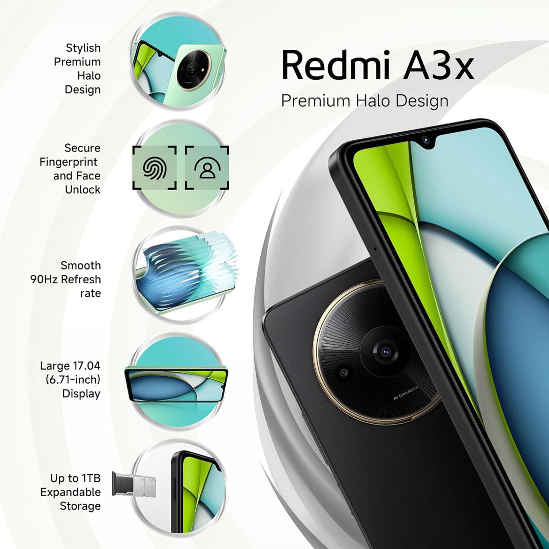 Redmi A3X 3GB 64GB Midnight Black Premium Design with Powerful Octa Core Processor