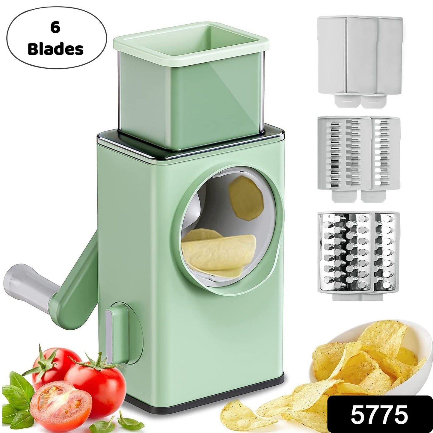 5775 Stainless Steel Vegetable Chopper Veg Chopper And Dicer With 6 Blades Brush Kitchen Multifunctional Mandoline Vegetable Slicer For Veggies Onion Garlic Potatoes Fruits Cookie Oreo Vegetable Cutter Stable Suction Base For Home Kitchen