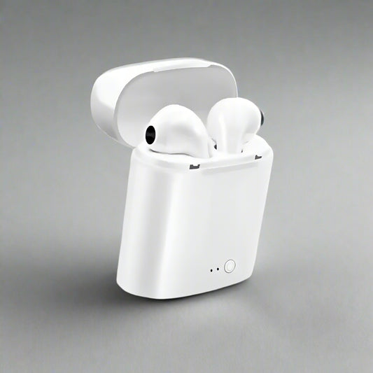 Wireless Bluetooth earbuds with a charging case