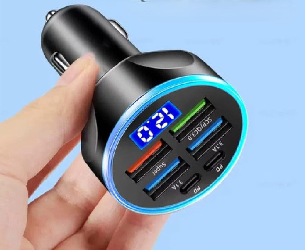 Generic 6 In 1 Car Charger (Black)