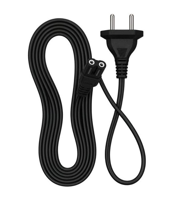 Universal AC Power Cord Wire 2Pin-Compatible with LED TV, Printer, Laptop, PC, Camera