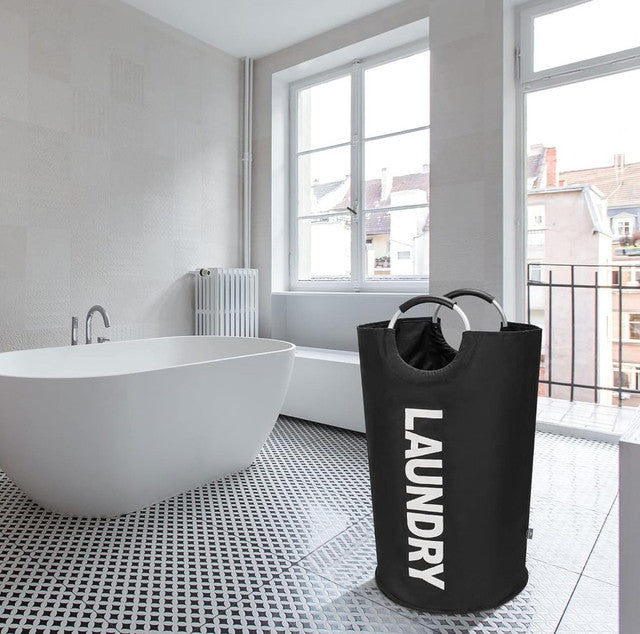 Generic Polyester 90 L Laundry Basket for Clothes Storage Bag (Black)