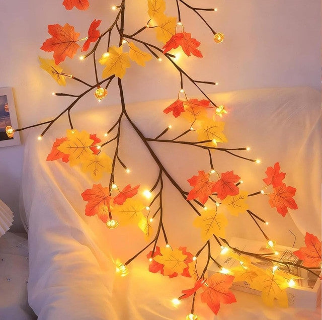 Generic Plastic-Copper Maple Leaf Tree Light (Multicolor)