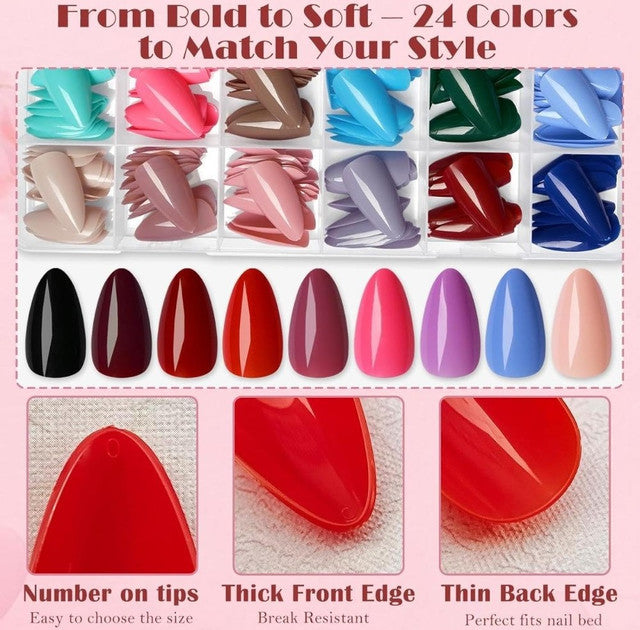 Generic ABS 576 Pcs Nails Set (Multicolor)