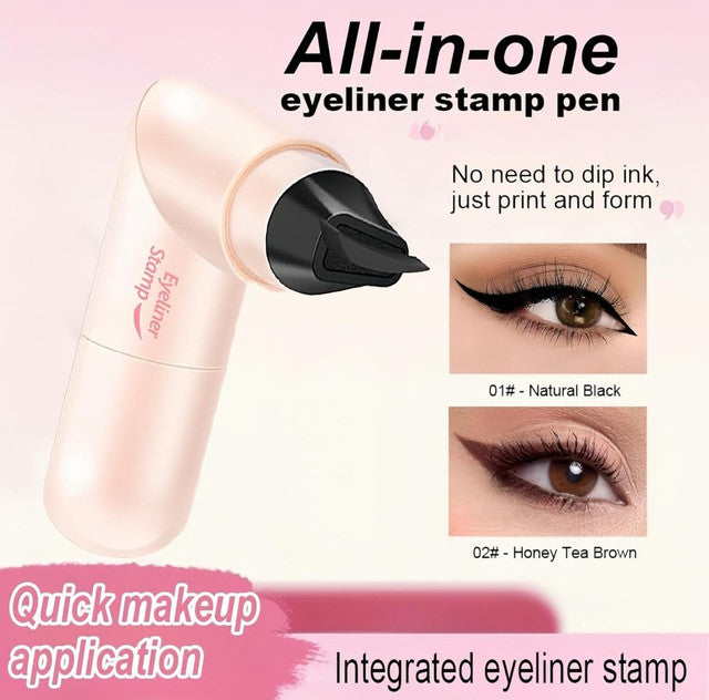Generic Plastic Winged Eyeliner Stamp (Pink-Black)