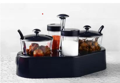 8122 Ganesh Rendy Condiment Set For Kitchen Transparent Jar For Easy To Access Spice 1 Piece Spice Set (Plastic)
