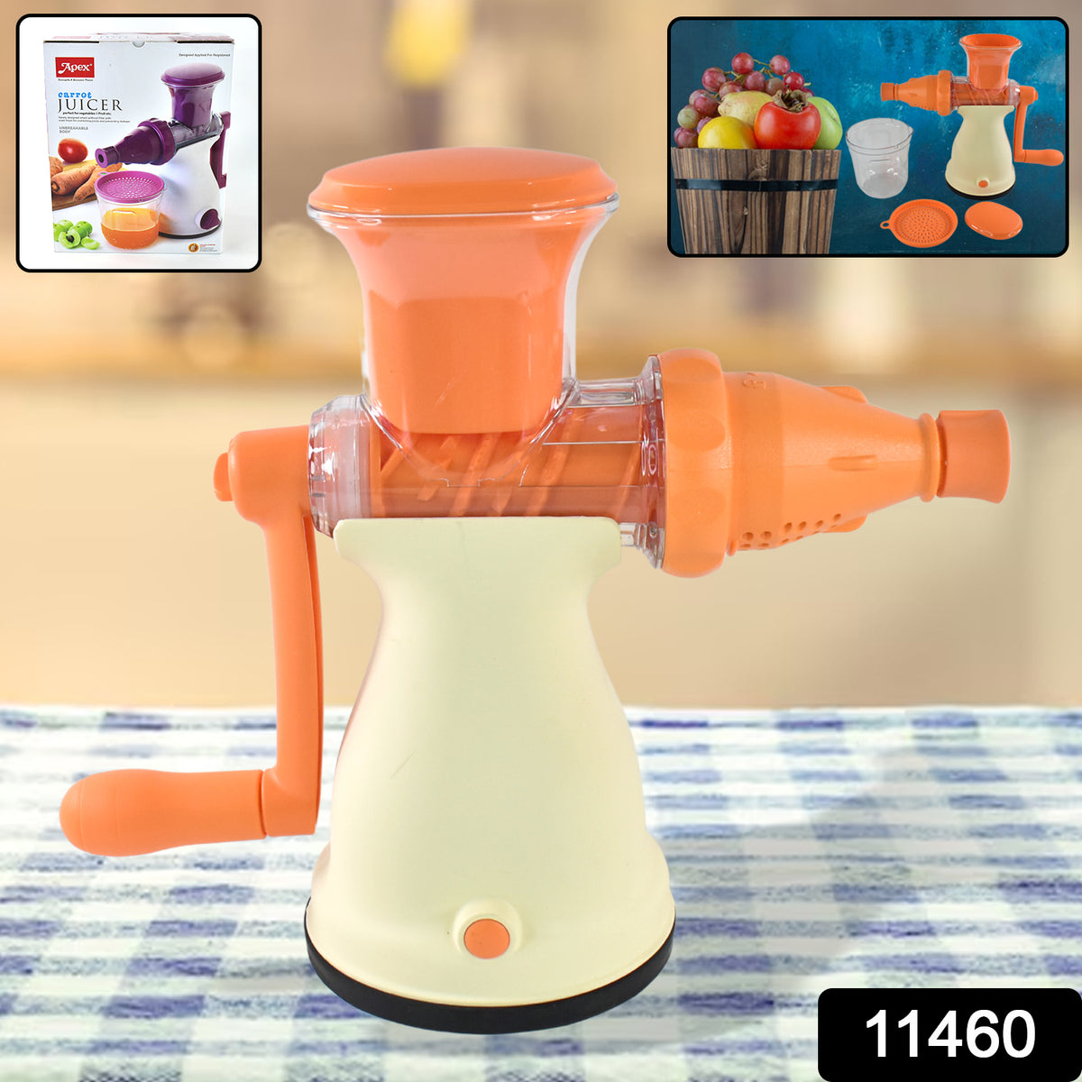 Apex Manual Carrot And Fruit Juicer Heavy-duty (1 Pc With Glass)