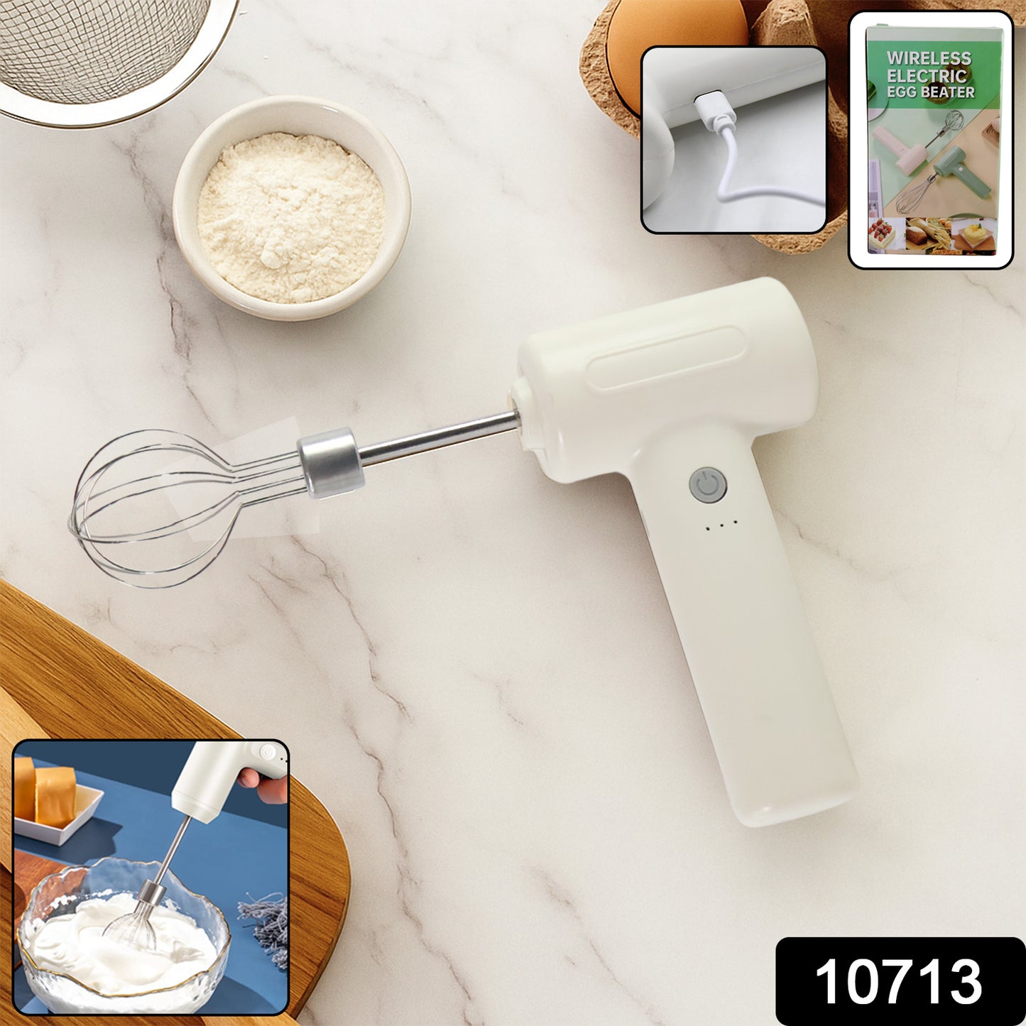 Cordless Electric Whisk Egg Beater - (1 Pc)