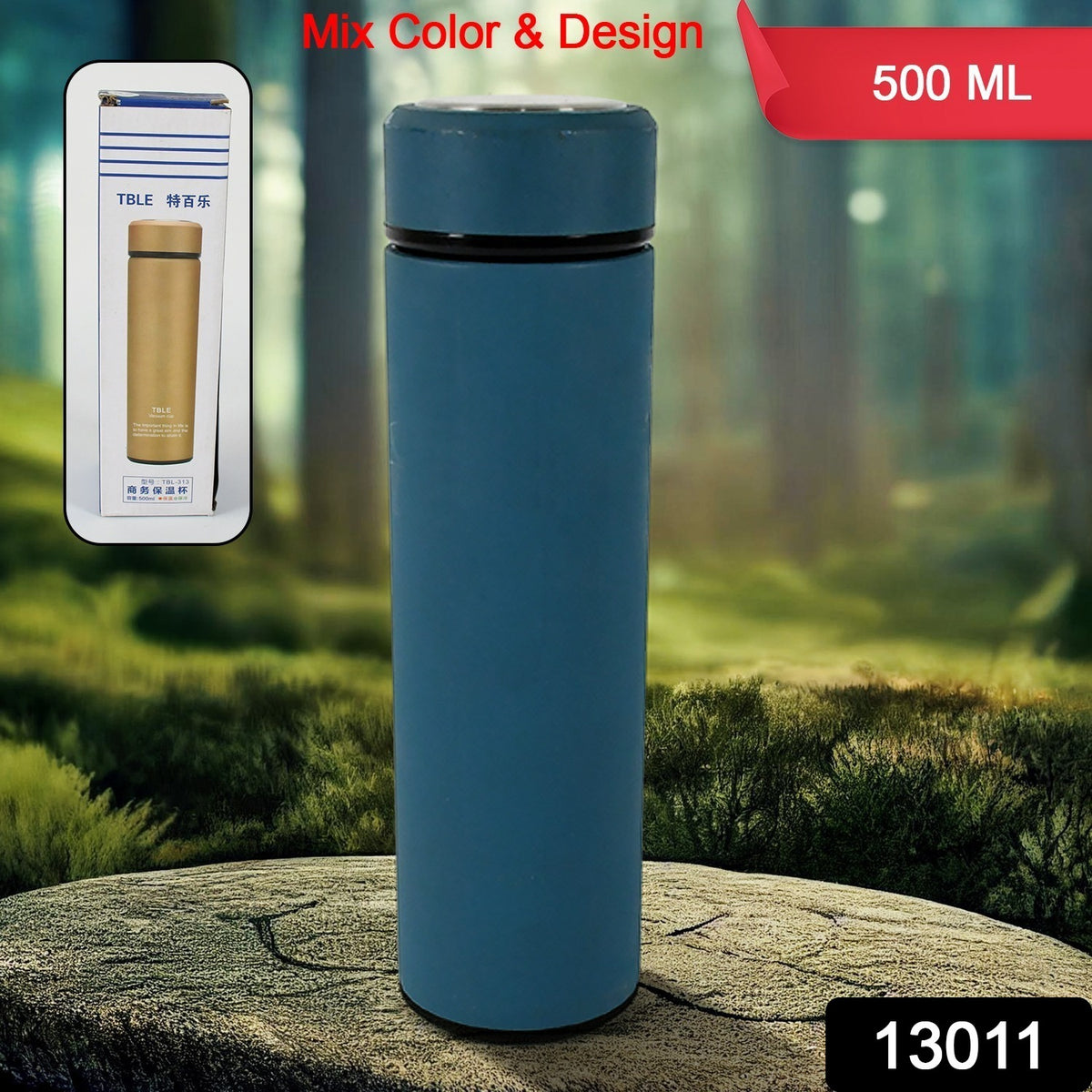 13011unbreakable Stainless Steel Leak Proof Fridge Water Bottle Cold Hot Steel Bottle Leak Proof Office Bottle Gym Home Kitchen Hiking Trekking Travel Bottle (500 Ml)