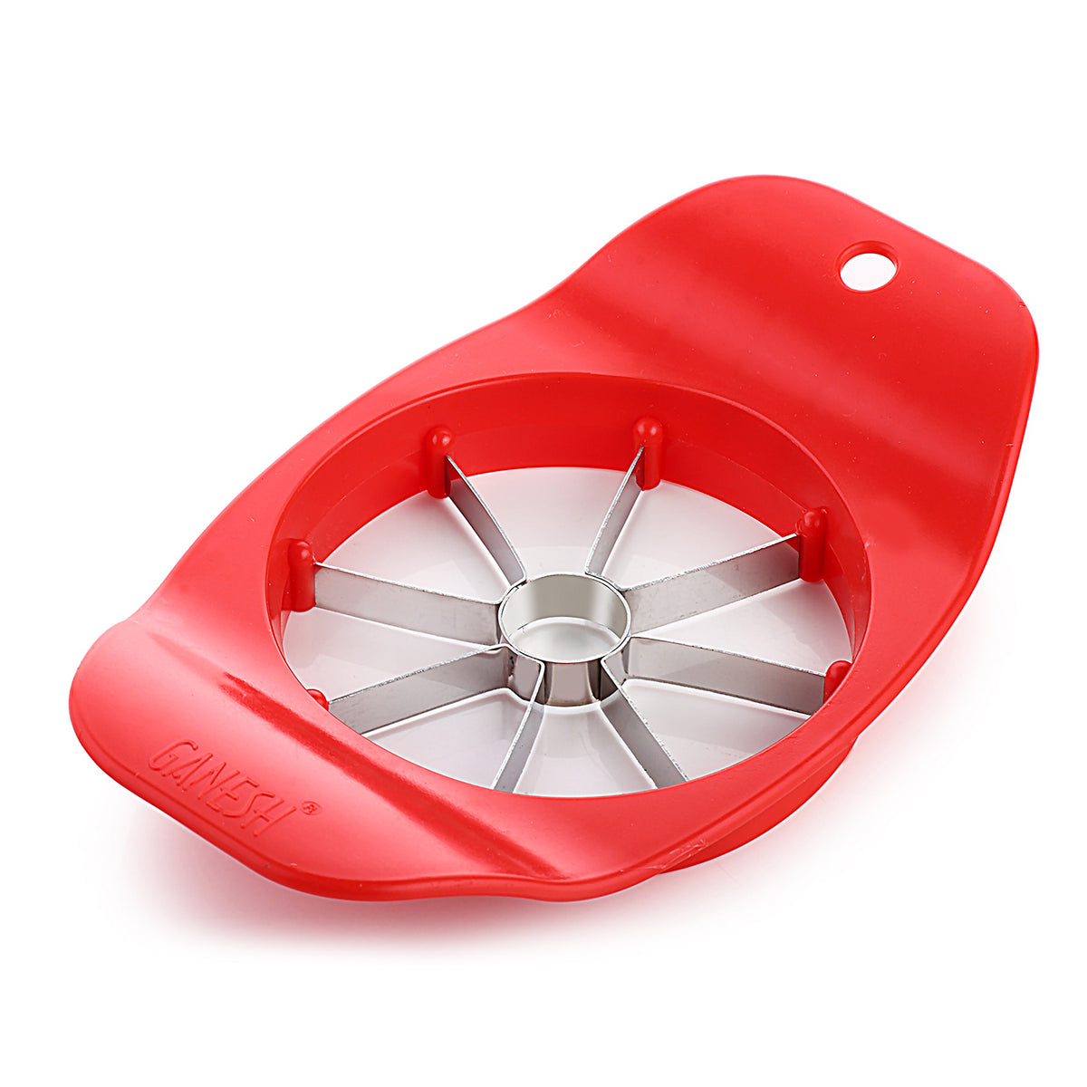 8124 Ganesh Plastic Stainless Steel Apple Cutter (Colors May Vary)