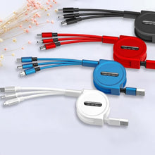 Load image into Gallery viewer, Multi Retractable 3 in 1 Charging Cable for Android, iOS and Type-C devices