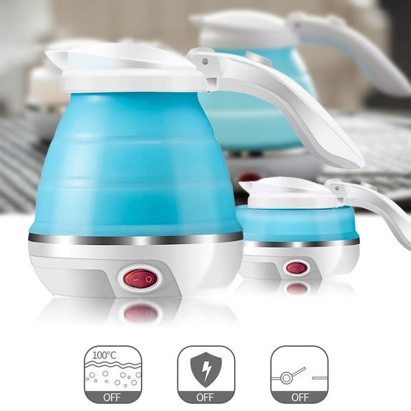 2137 Silicone Foldable Collapsible Electric Water Kettle Camping Boiler