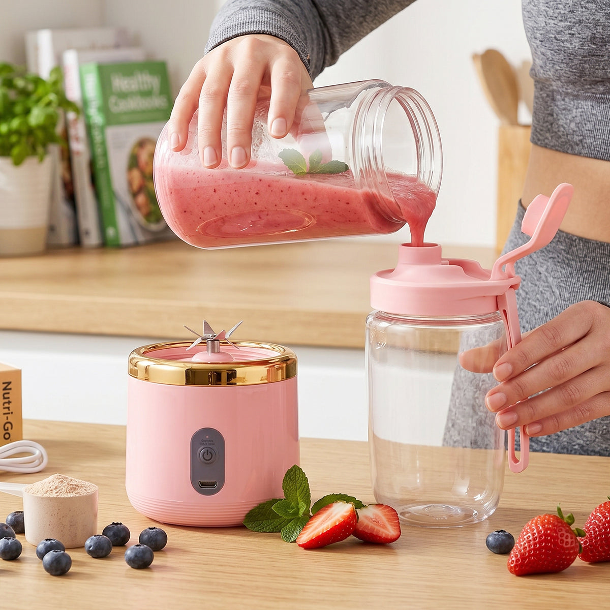 Portable Electric Juicer Cordless Usb Rechargeable For On-the-go