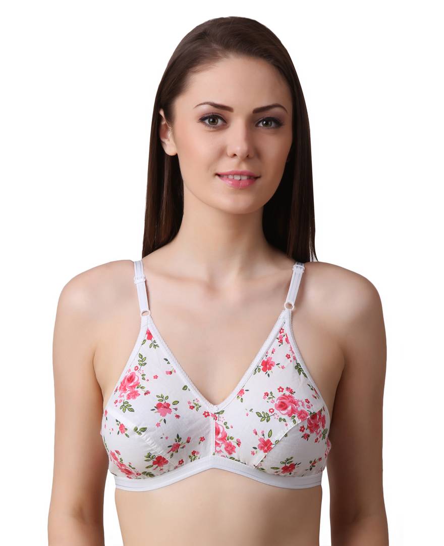 Women's Regular Cotton Wear Assorted Colour Print Bra Pack Of 3