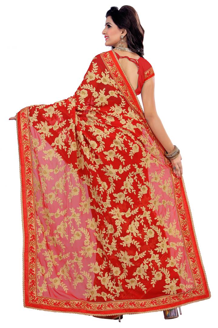 Red Wedding Wear Women's Saree