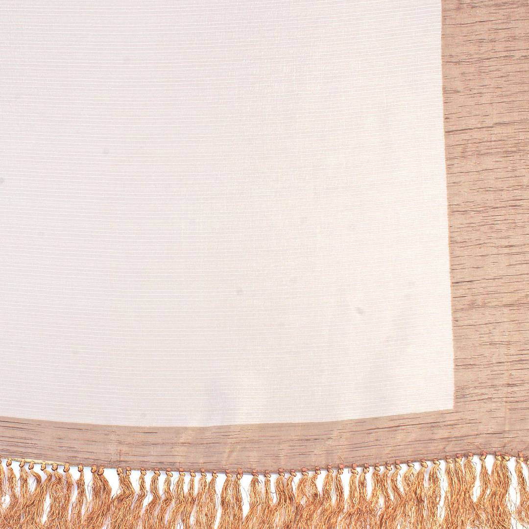 Rajnandini Off White Tussar Silk Plain Traditional Saree
