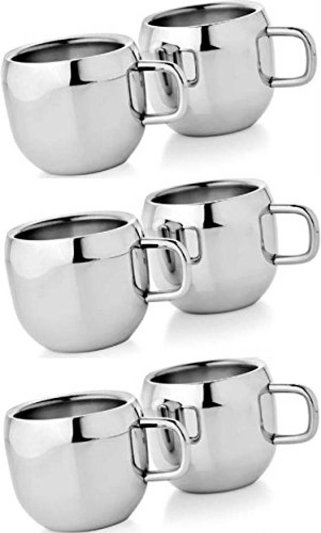 Stainless Steel Cup Set, Set of 6, Silver
