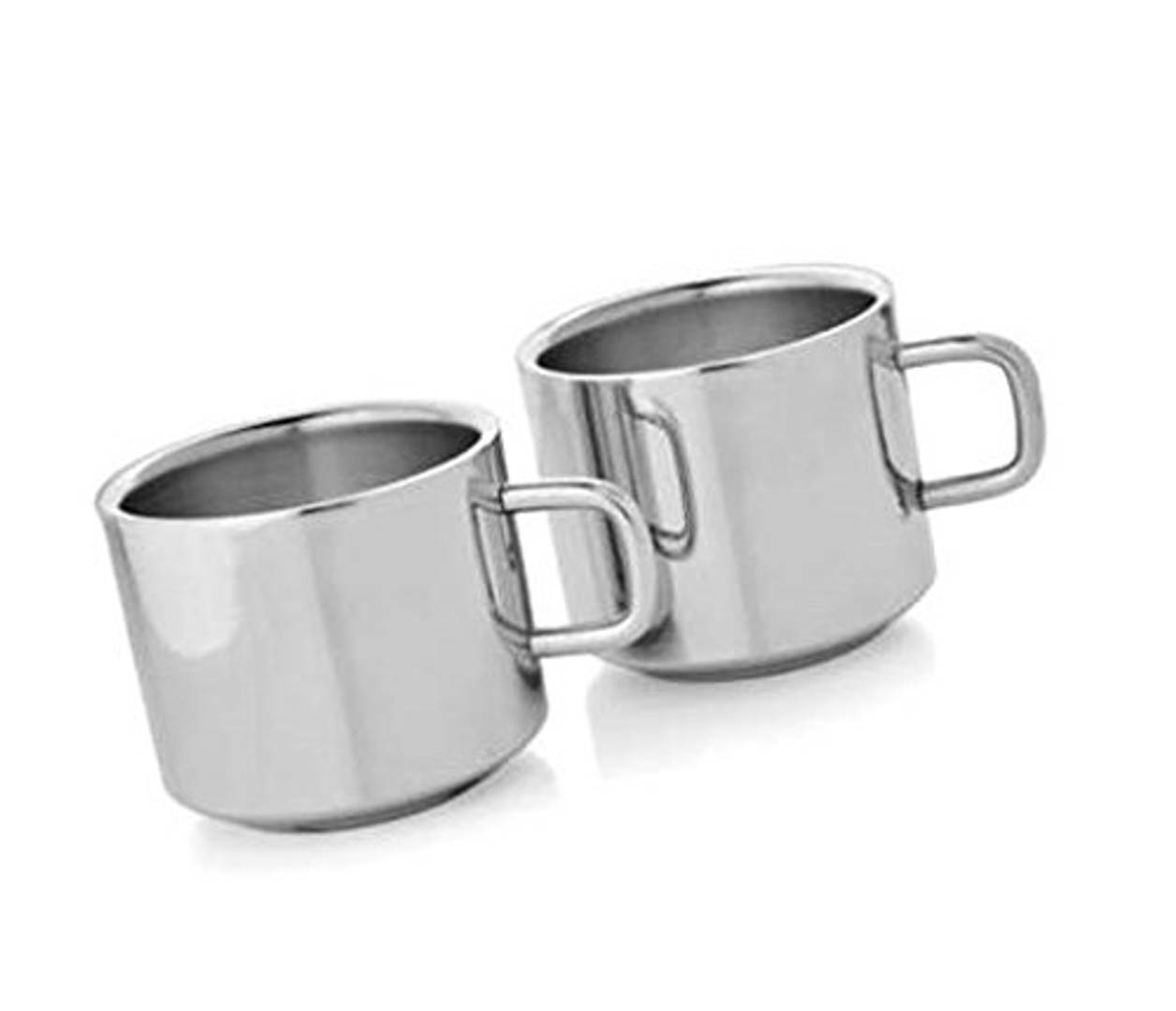 Stainless Steel Cup Set, Set of 2, Silver