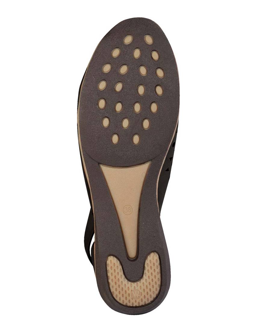 Black Solid Synthetic Leather Sandals