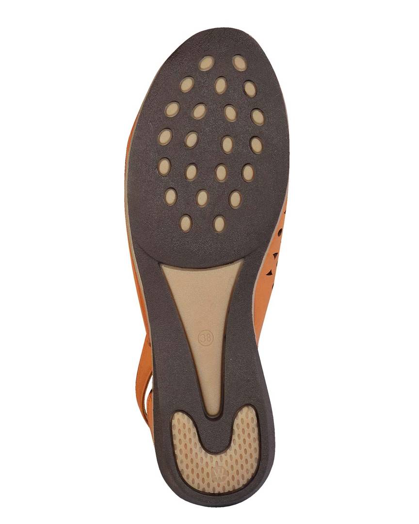 Tan Solid Synthetic Leather Sandals