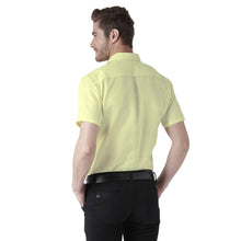 Load image into Gallery viewer, Yellow Cotton Half Sleeve Solid Formal Shirt