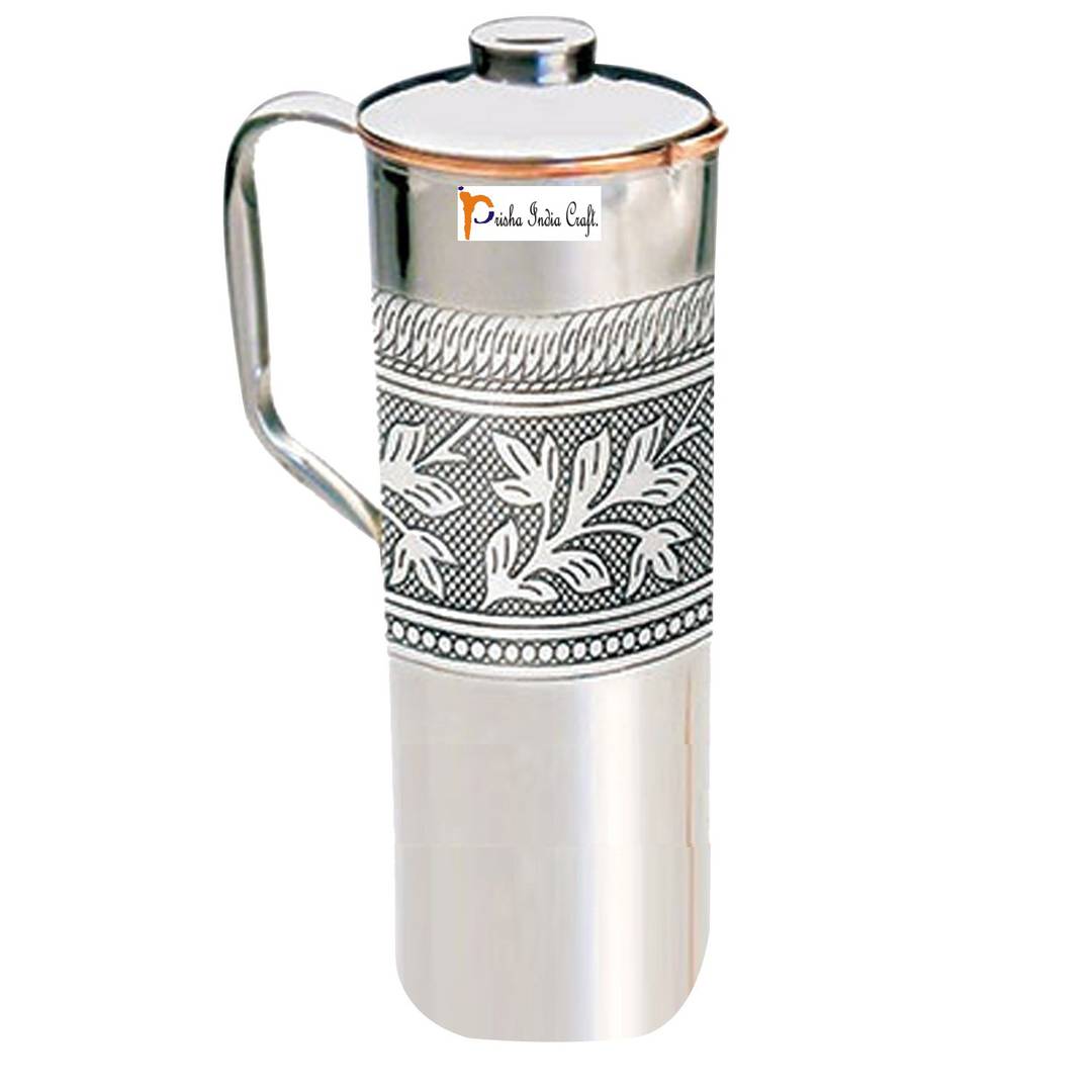 Silver Pure Copper Jug Pitcher 900 ML