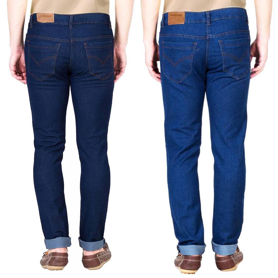 Multicoloured Cotton Spandex Slim Fit Trendy Jeans Pack Of 2