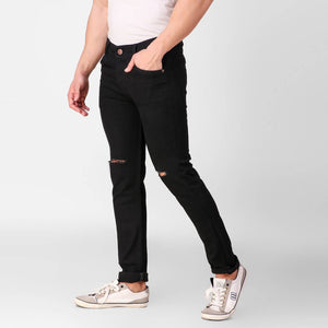 Black Denim Regular Fit Mid-Rise Jeans
