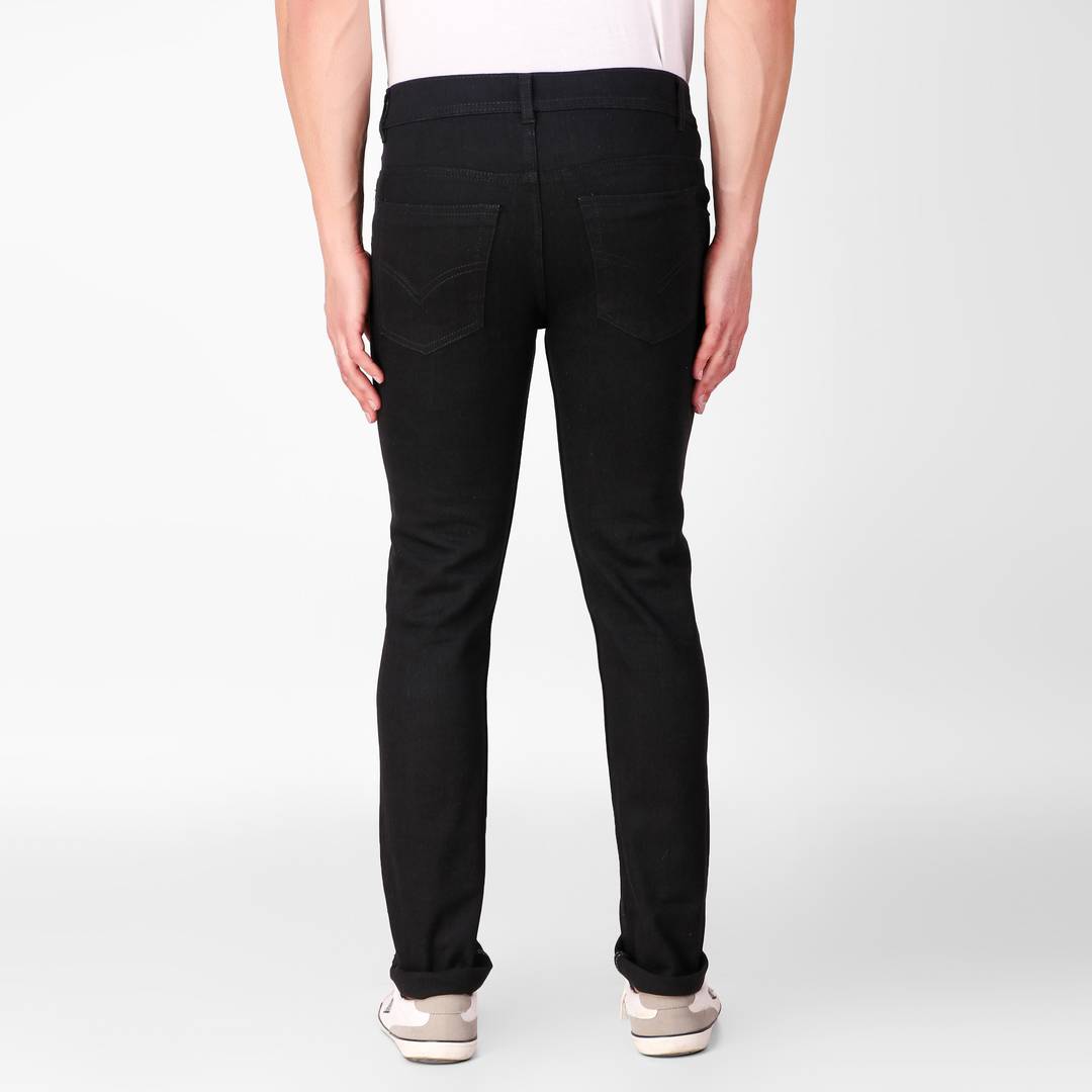 Black Denim Regular Fit Mid-Rise Jeans