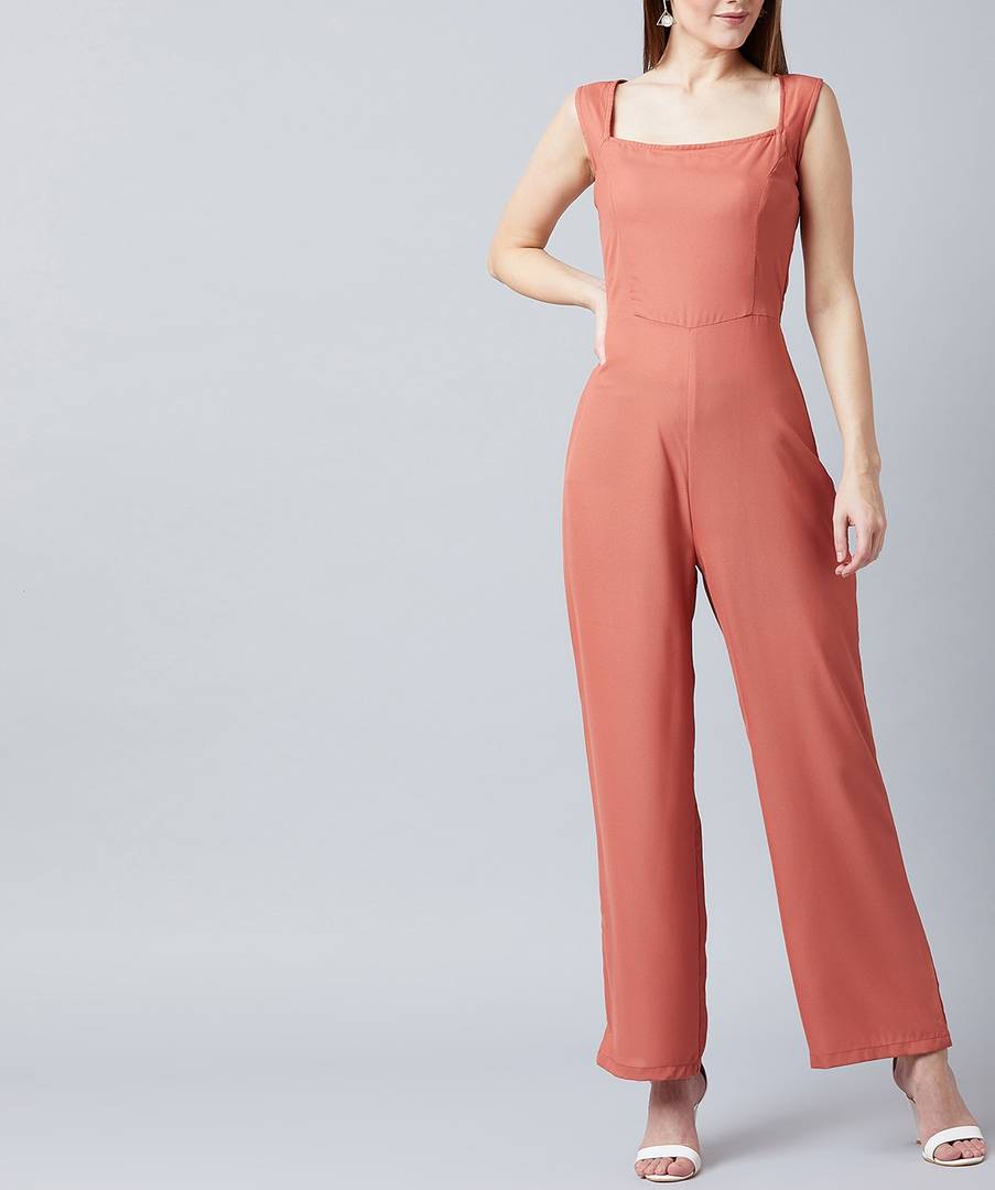 Nude Sleeveless Jumpsuit For Women