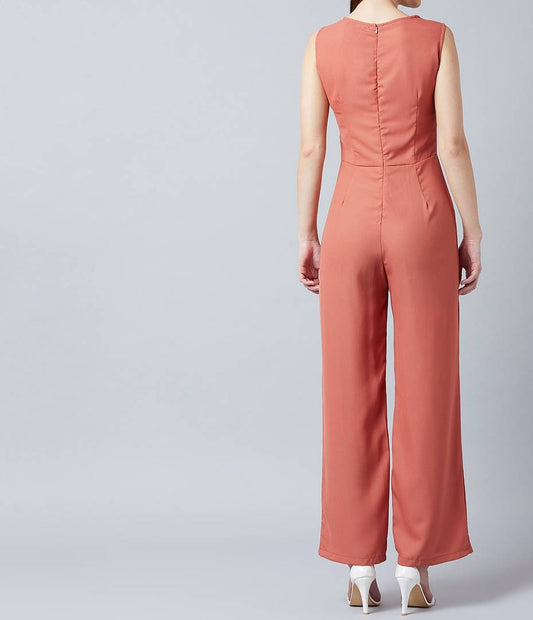 Nude Sleeveless Jumpsuit For Women