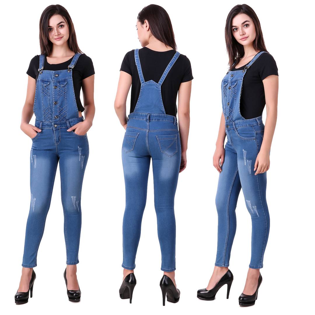 Trendy Denim Dungarees For Women's And Girl's