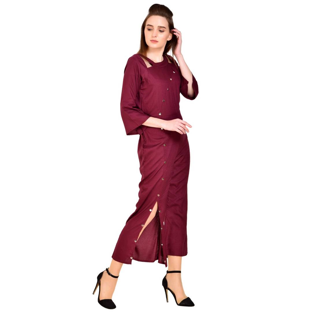 Solid Bellsleeve Jumpsuit For Women