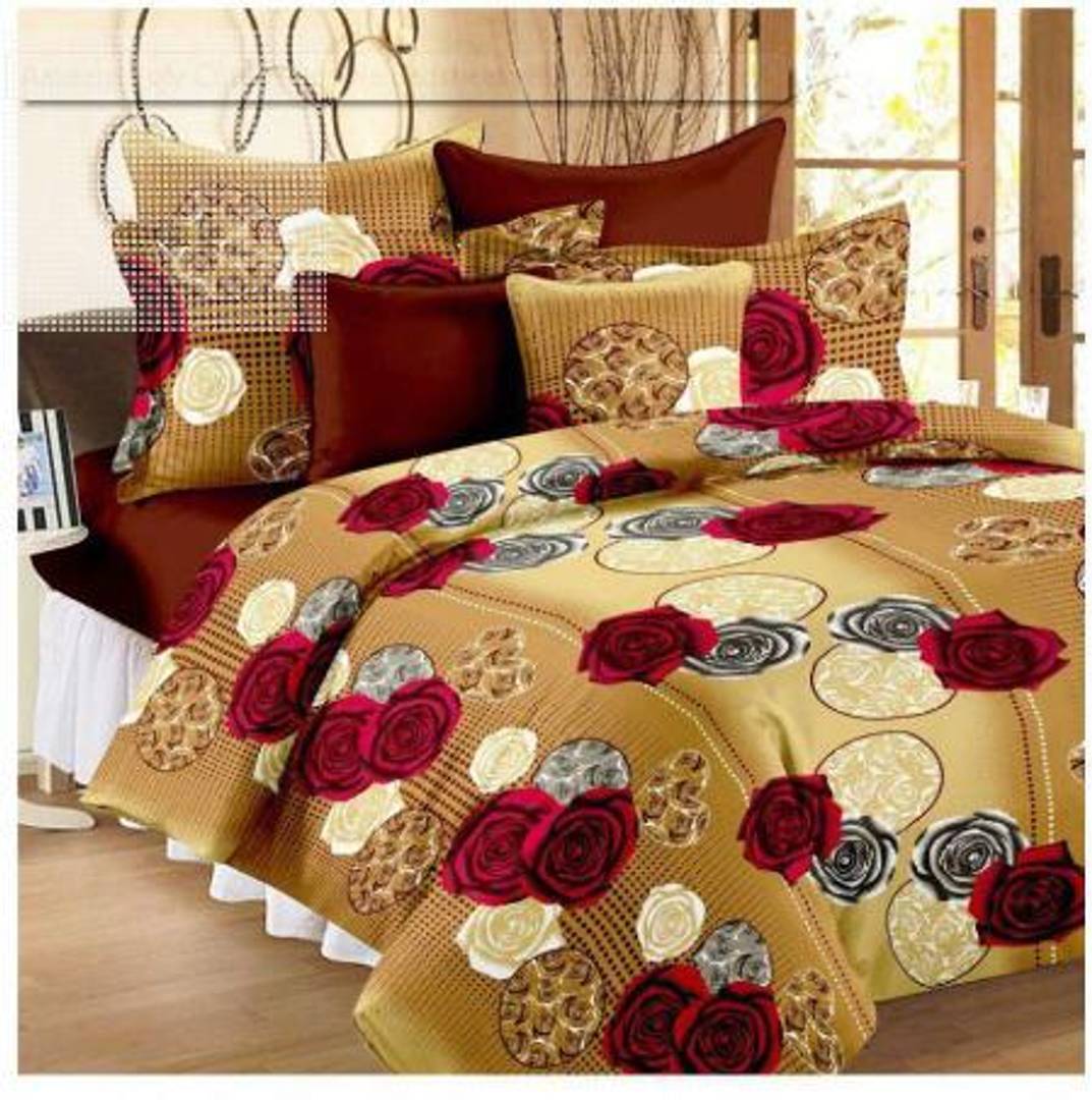Polycotton Double Bed Sheet With 2 Pillow covers