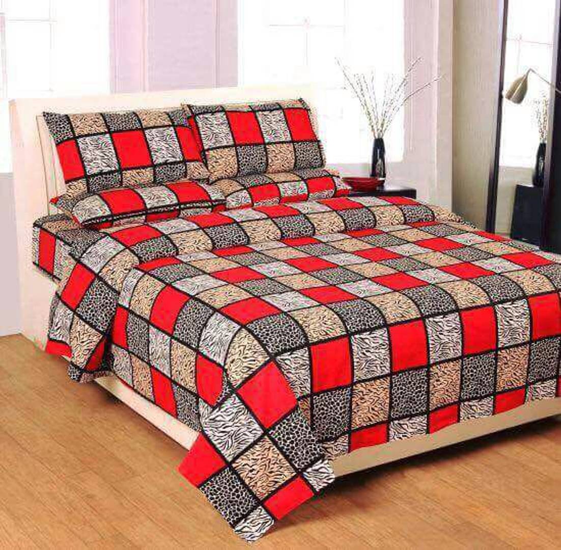Polycotton Double Bed Sheet With 2 Pillow covers