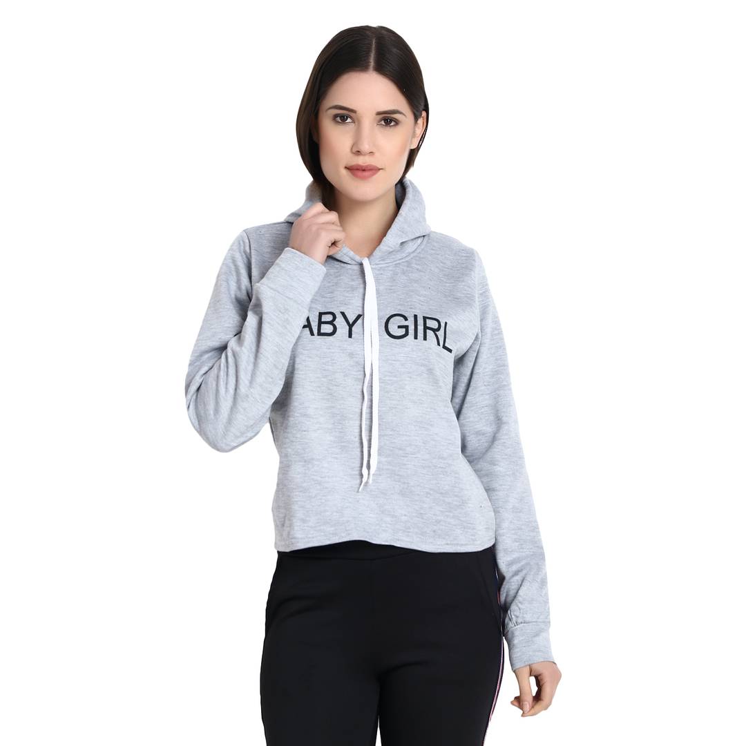 Grey Baby Girl Printed Sweat Shirt