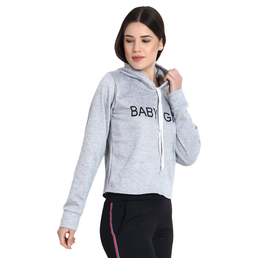 Grey Baby Girl Printed Sweat Shirt