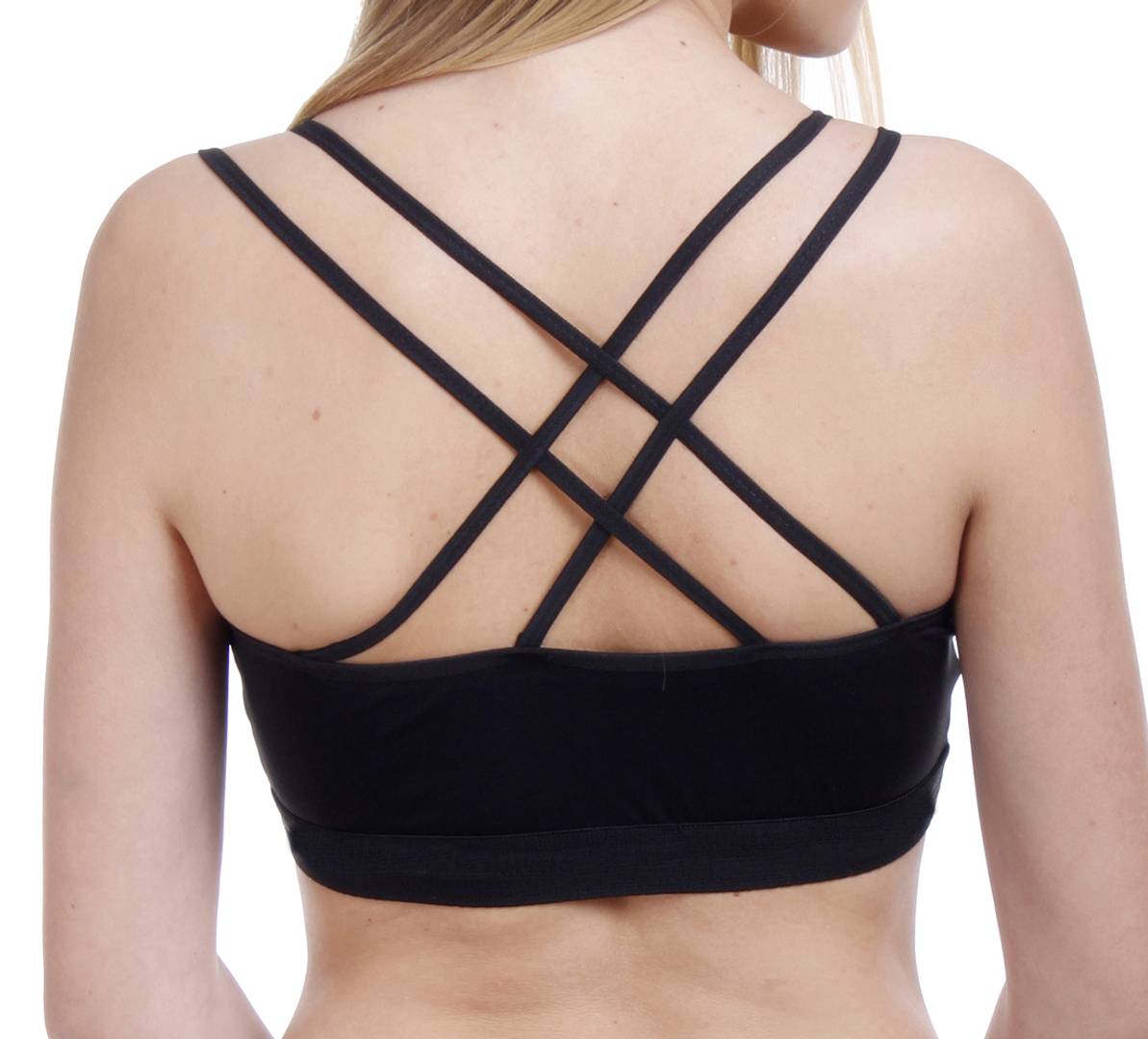 Fancy Sports Bra With Cross Back, For Gym/Yoga/Dance