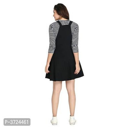 Black Cotton Spandex Dungaree