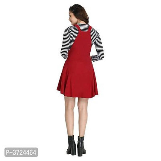 Maroon Cotton Spandex Dungaree