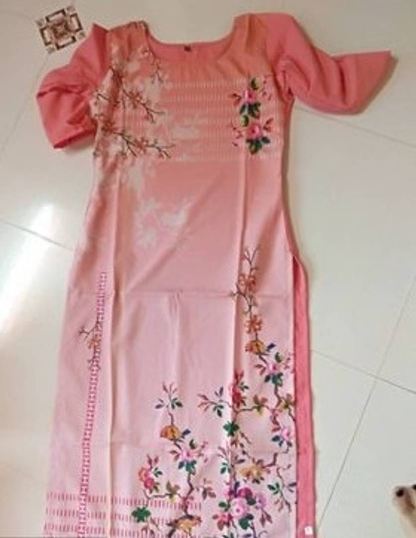 Printed Straight Cut Crepe Kurti