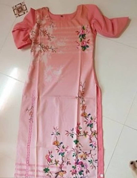 Printed Straight Cut Crepe Kurti
