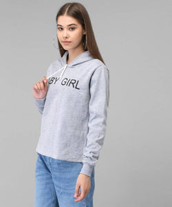 Grey Baby Girl Print Sweat Shirt