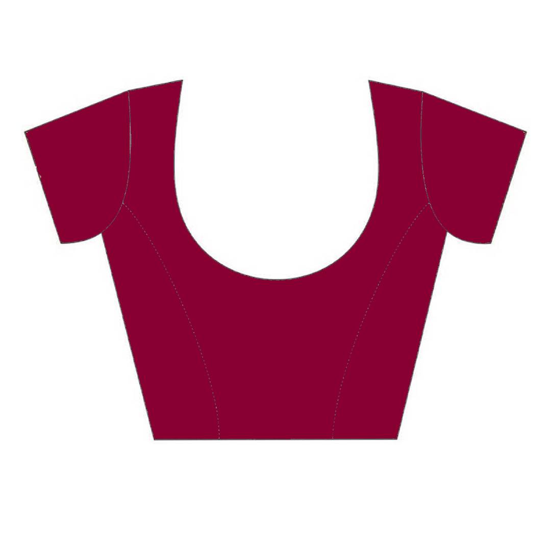 Women's Georgette Printed Lace Work Saree With Blouse Piece